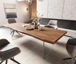 EsstischEdge 260x100 XL Akazie Braun Glas Live- Sofort versandfertig