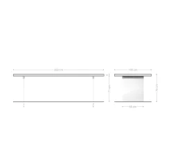 EsstischEdge 260x100 XL Akazie Braun Glas Live- Sofort versandfertig