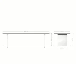 EsstischEdge 300x100 XL Akazie Braun Glas Live- Versandfertig ca. 07.11.26