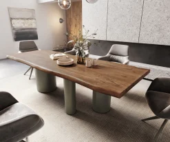 EsstischEdge 260x100 XL Akazie Braun Troa Metall Effektfinish Titan Live- Sofort versandfertig