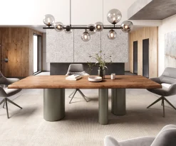 EsstischEdge 260x100 XL Akazie Braun Troa Metall Effektfinish Titan Live- Sofort versandfertig