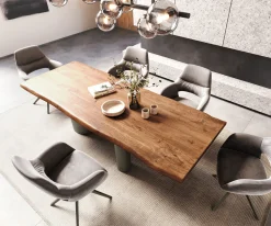 EsstischEdge 260x100 XL Akazie Braun Troa Metall Effektfinish Titan Live- Sofort versandfertig