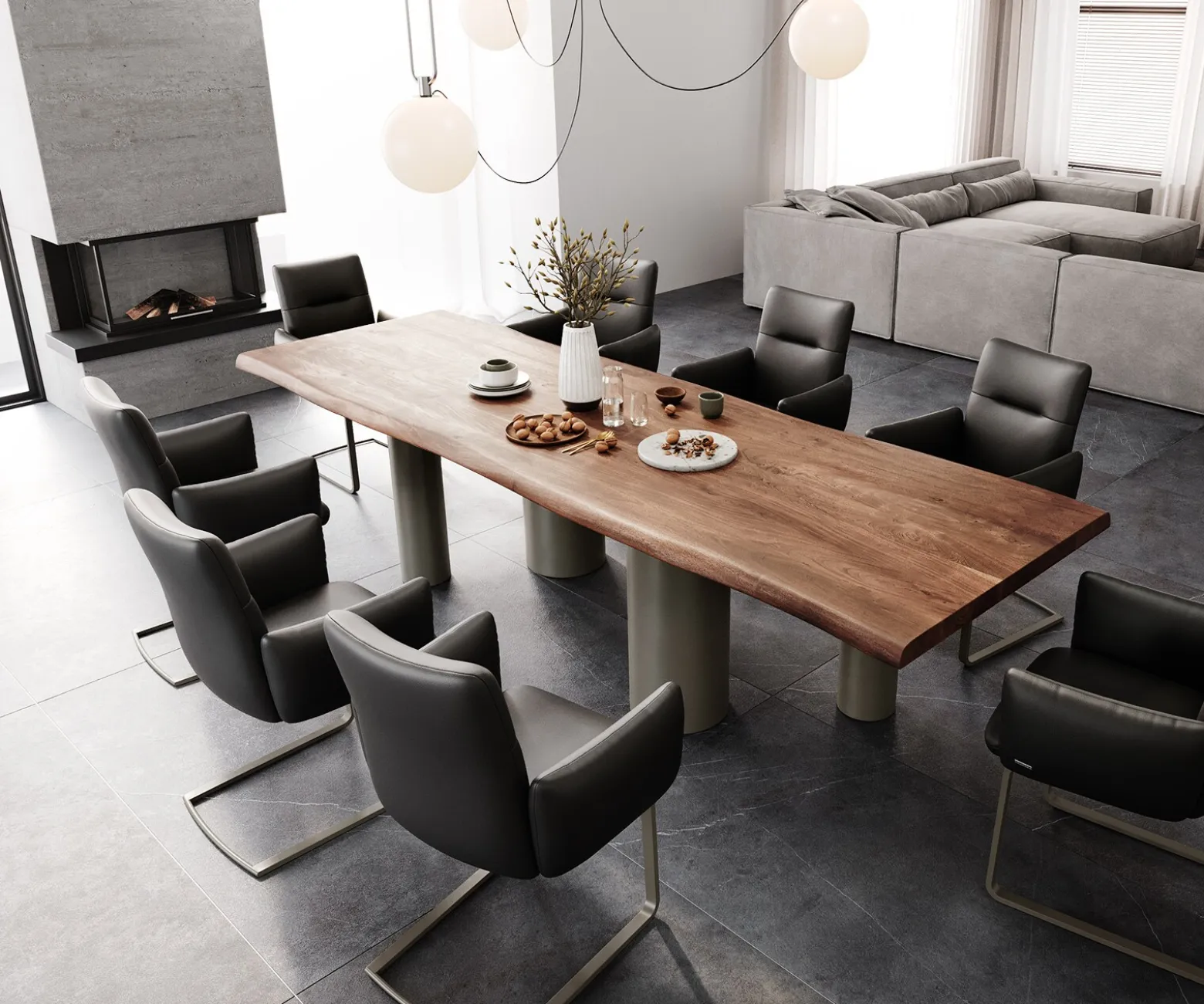 EsstischEdge 300x100 XL Akazie Braun Pilier Metall Effektfinish Titan Live- Versandfertig ca. 07.11.26