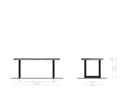 EsstischEdge 180x90 XL Akazie Natur Edelstahl Breit Live- Sofort versandfertig