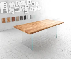 EsstischEdge 200x100 XL Akazie Natur Glas Live- Sofort versandfertig