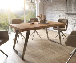 EsstischEdge 160x90 XL Akazie Natur Edelstahl Schräg Live- Sofort versandfertig