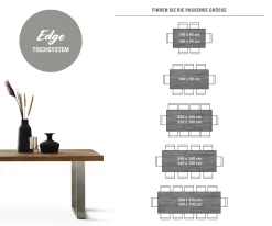 EsstischEdge 200x100 XL Akazie Natur Metall Schmal schwarz Live- Sofort versandfertig