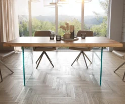 EsstischEdge 180x90 XL Akazie Natur Glas Live- Sofort versandfertig
