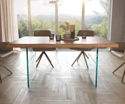 EsstischEdge 160x90 XL Akazie Natur Glas Live- Sofort versandfertig