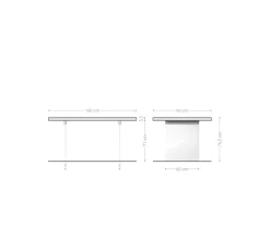EsstischEdge 160x90 XL Akazie Natur Glas Live- Sofort versandfertig
