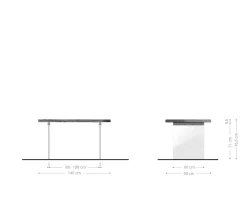 EsstischEdge 140x90 XL Akazie Natur Glas Live- Versandfertig ca. 07.11.26