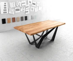 EsstischEdge 200x100 XL Akazie Natur Spider Flachstahl Schwarz Live- Sofort versandfertig