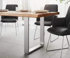 EsstischEdge 260x100 XL Akazie Natur Edelstahl Schmal Live- Sofort versandfertig