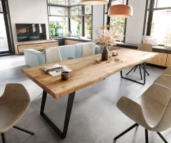 EsstischEdge 260x100 XL Akazie Natur Metall Schräg Live- Sofort versandfertig
