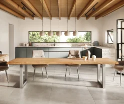 EsstischEdge 300x100 XL Akazie Natur Edelstahl Breit Live- Sofort versandfertig