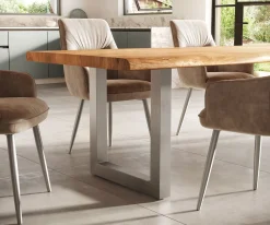 EsstischEdge 300x100 XL Akazie Natur Edelstahl Breit Live- Sofort versandfertig