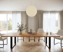 EsstischEdge 300x100 XL Akazie Natur Metall Schmal schwarz Live- Sofort versandfertig