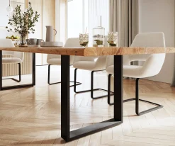 EsstischEdge 300x100 XL Akazie Natur Metall Schmal schwarz Live- Sofort versandfertig
