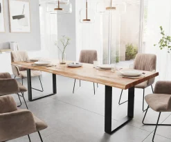 EsstischEdge 260x100 XL Akazie NaturMetall Schmal schwarz Live- Sofort versandfertig