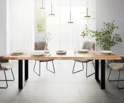 EsstischEdge 260x100 XL Akazie NaturMetall Schmal schwarz Live- Sofort versandfertig