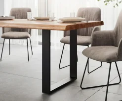 EsstischEdge 260x100 XL Akazie NaturMetall Schmal schwarz Live- Sofort versandfertig