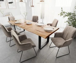 EsstischEdge 260x100 XL Akazie NaturMetall Schmal schwarz Live- Sofort versandfertig