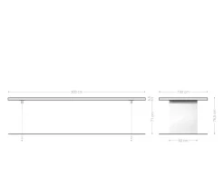 EsstischEdge 300x100 XL Akazie Natur Glas Live- Sofort versandfertig