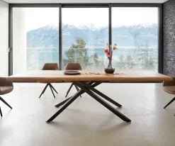 EsstischEdge 260x100 XL Akazie Natur Kreuzgestell Rechteck Schwarz Live- Sofort versandfertig
