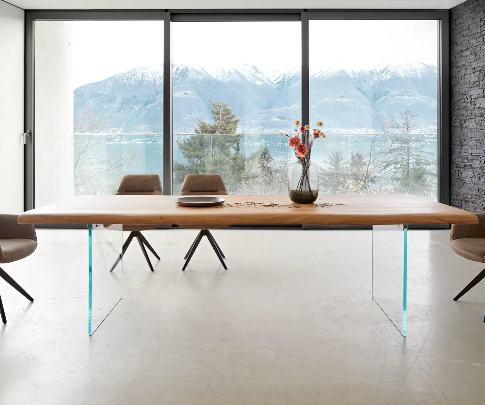 EsstischEdge 260x100 XL Akazie Natur Glas Live- Sofort versandfertig