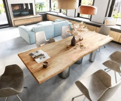 EsstischEdge 280x100 XL Akazie Natur Pilier Edelstahl gebürstet Live- Sofort versandfertig