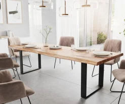 EsstischEdge 280x100 XL Akazie Natur Metall Schmal schwarz Live- Sofort versandfertig