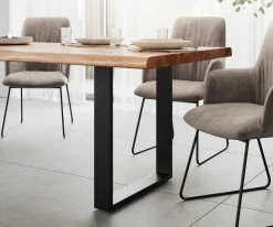 EsstischEdge 280x100 XL Akazie Natur Metall Schmal schwarz Live- Sofort versandfertig