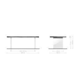EsstischEdge 200x100 XL Akazie Platin Glas Live- Versandfertig ca. 07.11.26