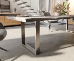 EsstischEdge 300x100 XL Akazie Platin Edelstahl Schmal Live- Versandfertig ca. 06.11.26