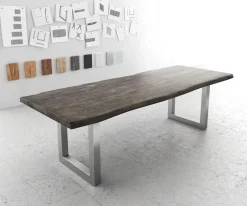 EsstischEdge 260x100 XL Akazie Platin Edelstahl Breit Live- Sofort versandfertig