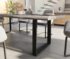 EsstischEdge 260x100 XL Akazie Platin Metall Schmal schwarz Live- Sofort versandfertig