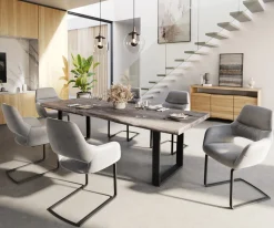 EsstischEdge 260x100 XL Akazie Platin Metall Schmal schwarz Live- Sofort versandfertig