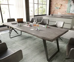 EsstischEdge 260x100 XL Akazie Platin Metall Schräg Schwarz Live- Sofort versandfertig