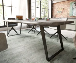 EsstischEdge 260x100 XL Akazie Platin Metall Schräg Schwarz Live- Sofort versandfertig