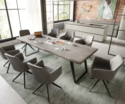 EsstischEdge 260x100 XL Akazie Platin Metall Schräg Schwarz Live- Sofort versandfertig