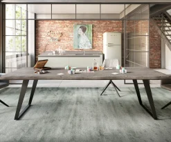 EsstischEdge 260x100 XL Akazie Platin Metall Schräg Schwarz Live- Sofort versandfertig