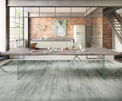 EsstischEdge 300x100 XL Akazie Platin Glas Live- Versandfertig ca. 06.11.26