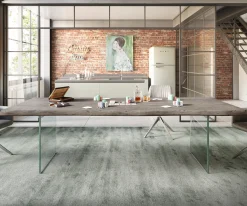 EsstischEdge 260x100 XL Akazie Platin Glas Live- Sofort versandfertig