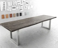 EsstischplatteEdge 300x100cm XL Akazie Platin Live- Versandfertig ca. 06.11.26