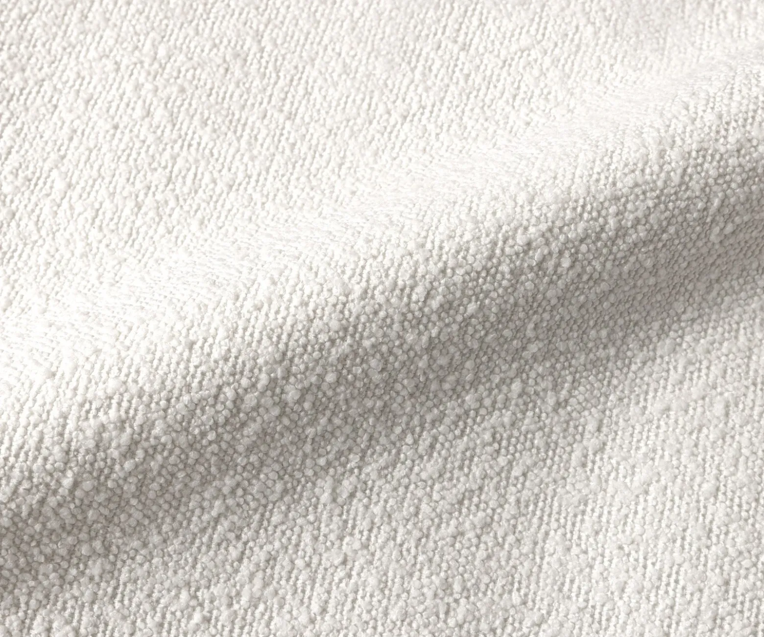EsszimmerbankTaya-Flex 200 cm Bouclé Creme-Weiß Kufengestell flach Effektfinish Titan Taschenfederkern Sofort versandfertig