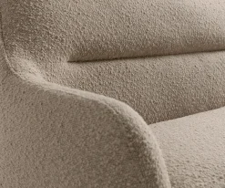 EsszimmerbankTaya-Flex 300 cm Bouclé Schlamm Kufengestell flach Schwarz Taschenfederkern Sofort versandfertig
