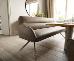 EsszimmerbankTaya-Flex 200 cm Mikrofaser Taupe Vintage Kreuzgestell kantig Effektfinish Titan Taschenfederkern Versandfertig ca. 28.10.26