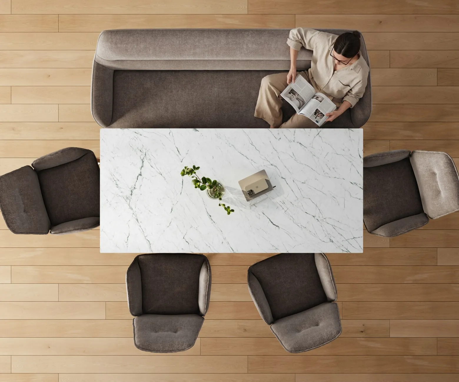 EsszimmerbankTaya-Flex 200 cm Strukturstoff Soft Taupe Kreuzgestell kantig Effektfinish Titan Taschenfederkern Sofort versandfertig