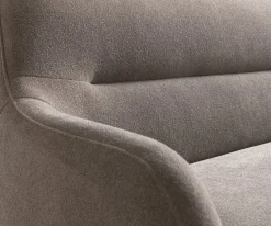 EsszimmerbankTaya-Flex 300 cm Strukturstoff Soft Taupe Kufengestell flach Schwarz Taschenfederkern Sofort versandfertig
