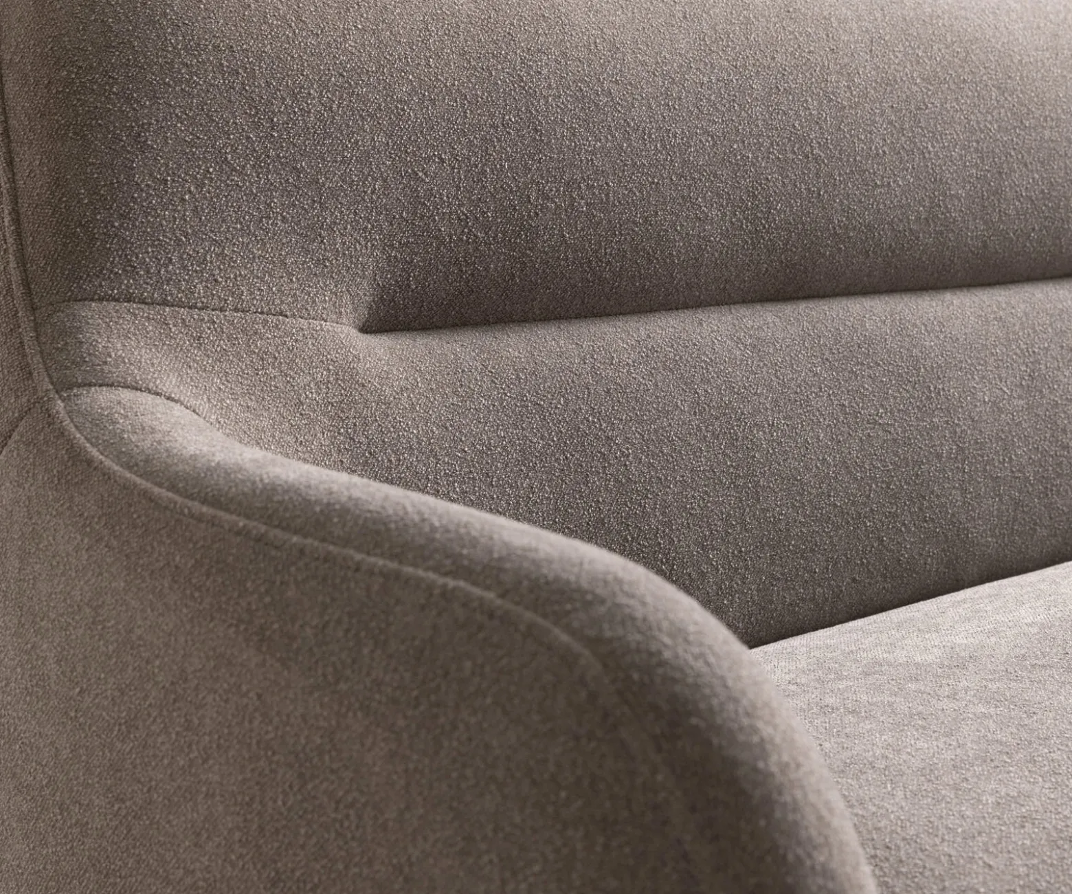 EsszimmerbankTaya-Flex 200 cm Strukturstoff Soft Taupe Kufengestell flach Schwarz Taschenfederkern Sofort versandfertig